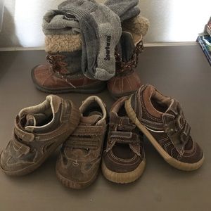 Shoes bundle. Size 7 and 8 shoes bundle. Winter boots and stride rite shoes.